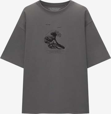 T-Shirt Pull&Bear en gris : devant