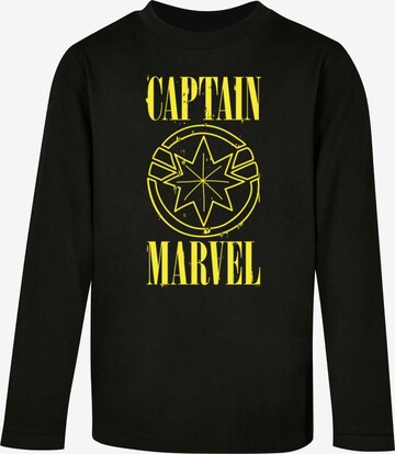 ABSOLUTE CULT Shirt 'Captain Marvel - Grunge' in Zwart: voorkant