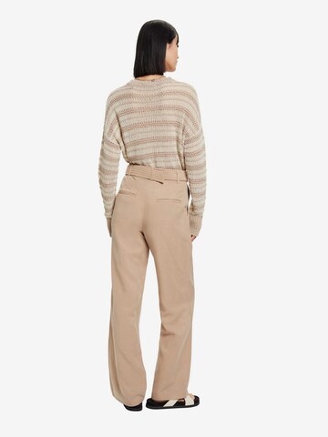 ESPRIT Flared Bandplooibroek in Beige