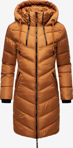 MARIKOO Winter Coat 'Armasa' in Brown: front