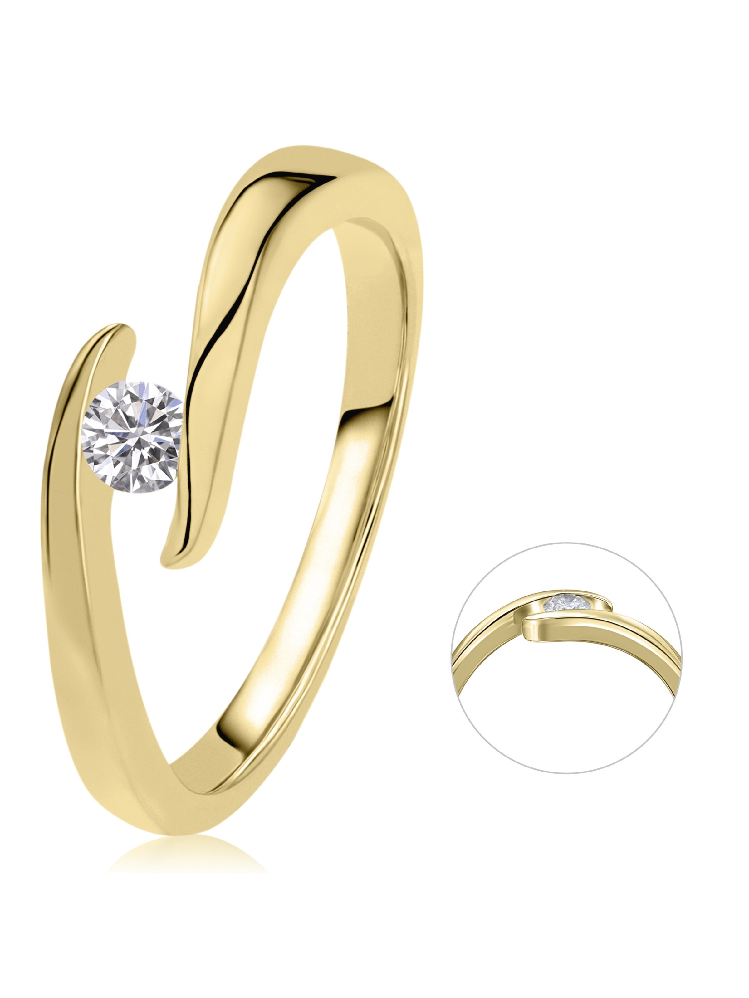 ONE ELEMENT Ring in Gold: Vorderseite