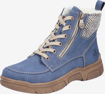 Ghete cu șireturi de la Rieker pe albastru: față