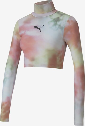 PUMA Shirt 'Evide' in hellgelb / smaragd / altrosa / schwarz / weiß, Produktansicht