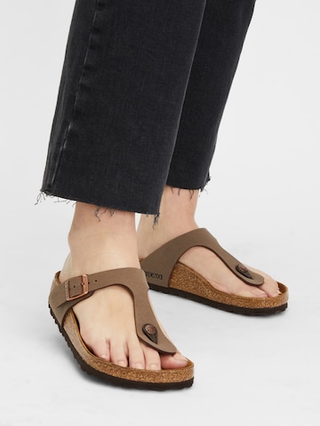 BIRKENSTOCK T-Bar Sandals 'Gizeh' in Brown: front