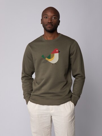 Sweat-shirt ' Vogel ' Watapparel en vert : devant