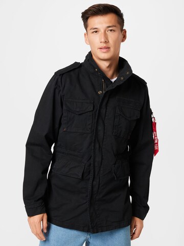 ALPHA INDUSTRIES Tussenjas 'Huntington' in Zwart: voorkant