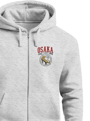 Neverless Zip-Up Hoodie 'Osaka' in Grey