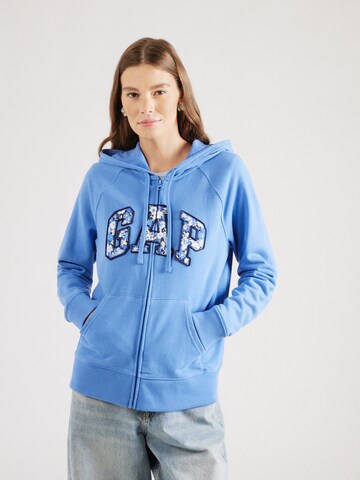 GAP - Sudadera con cremallera 'HERITAGE' en azul: frente