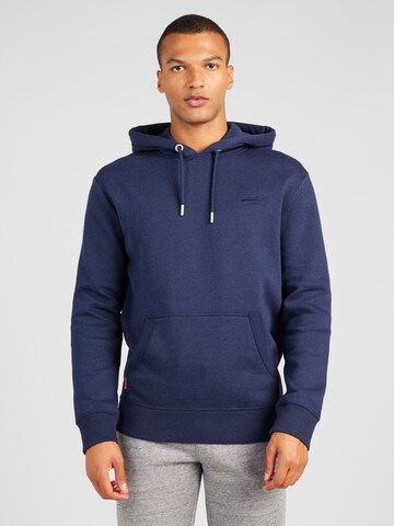 Superdry Sweatshirt 'Essential' in Blauw: voorkant