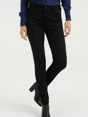 Skinny Jeans di WE Fashion in nero: frontale