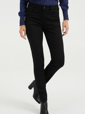 WE Fashion Skinny Jeans in Black: front