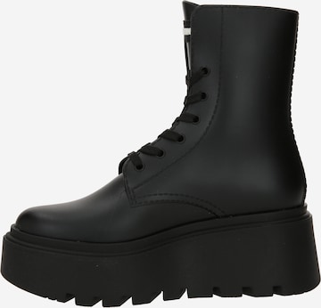 Valentino Shoes Šnurovacie členkové čižmy - Čierna