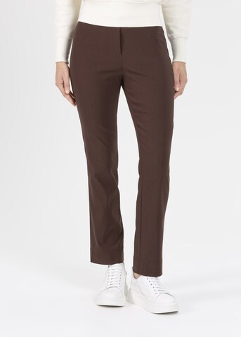 STEHMANN Slimfit Hose 'Ina' in Braun: Vorderseite