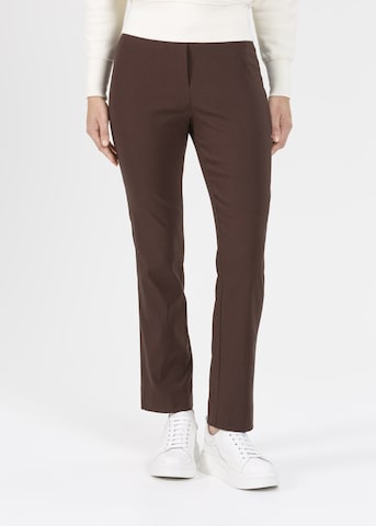 STEHMANN Slim fit Pants 'Ina' in Brown: front