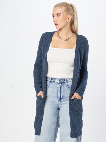 Cream Knit Cardigan 'Kaitlyn' in Blue: front