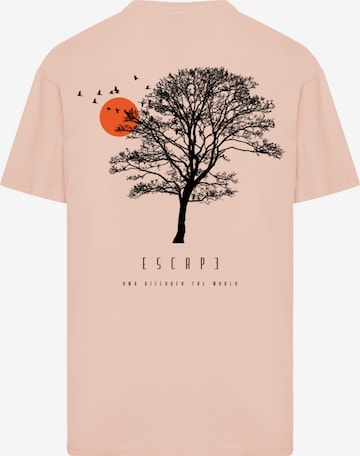 T-Shirt 'Escape Discover the World Tree Birds' F4NT4STIC en rose : devant