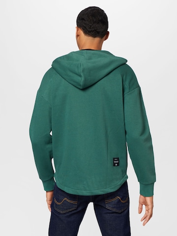 TOM TAILOR DENIM Zip-Up Hoodie in Green