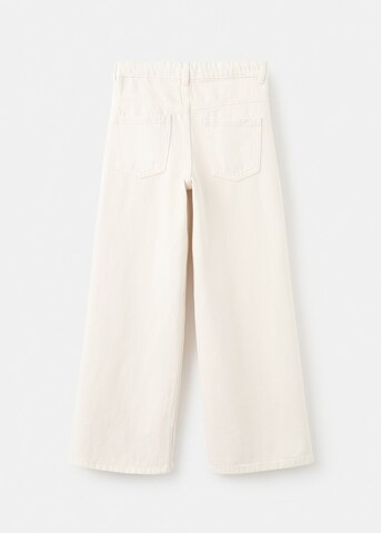 MANGO KIDS Wide leg Jeans 'Wideb' in Beige