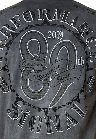 Rusty Neal T-Shirt Totenkopf in Grau