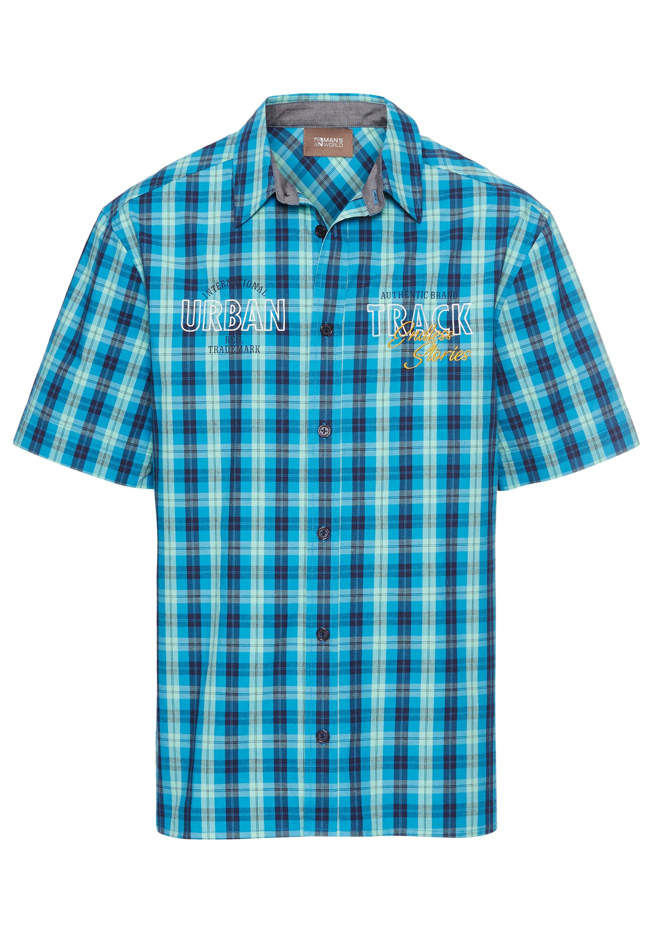 Man's World Comfort Fit Hemd in Blau: Vorderseite