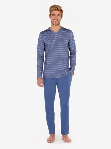HOM Long Pajamas 'Giens' in Blue: front