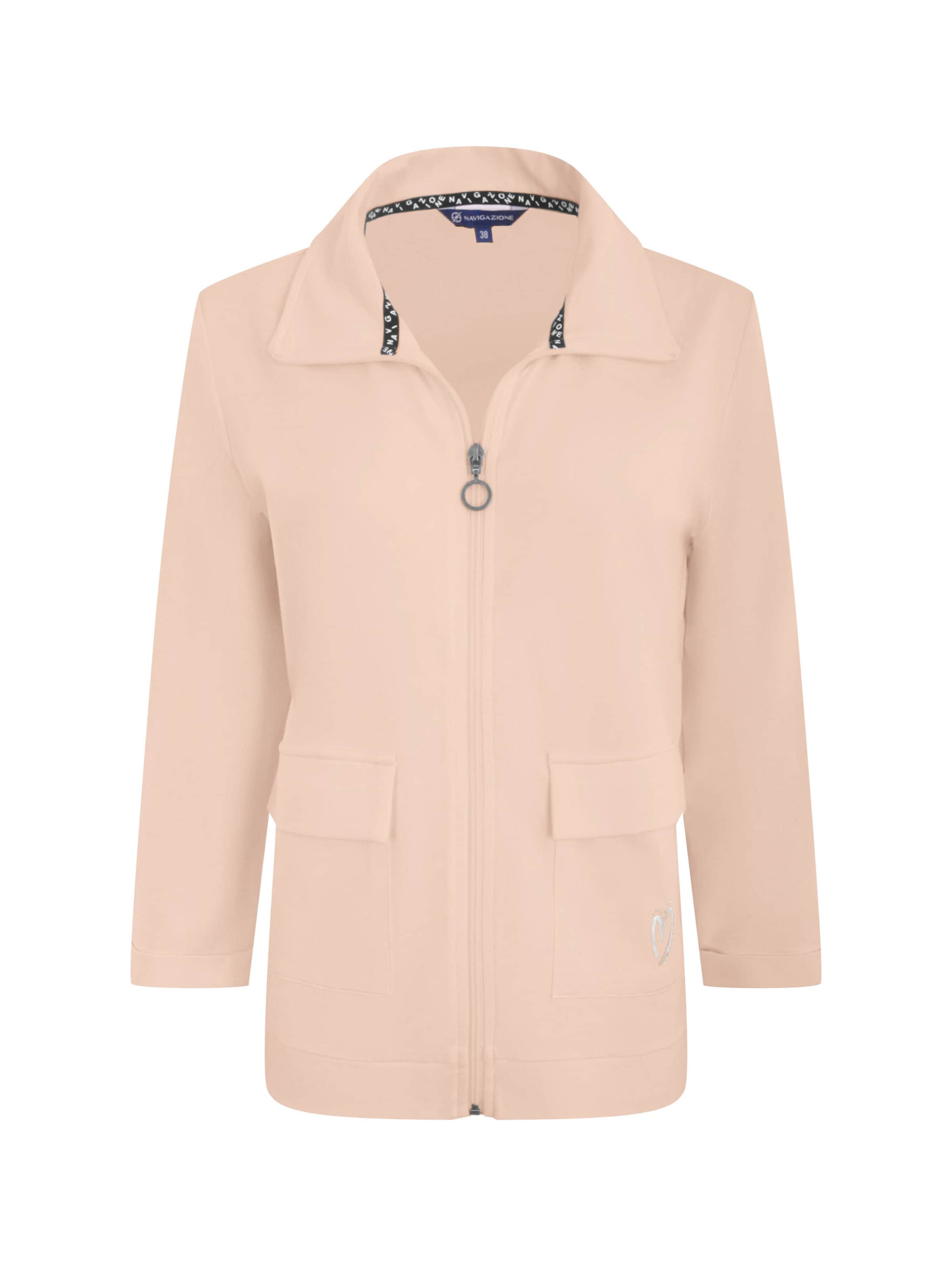 Navigazione Sweatvest in Beige: voorkant