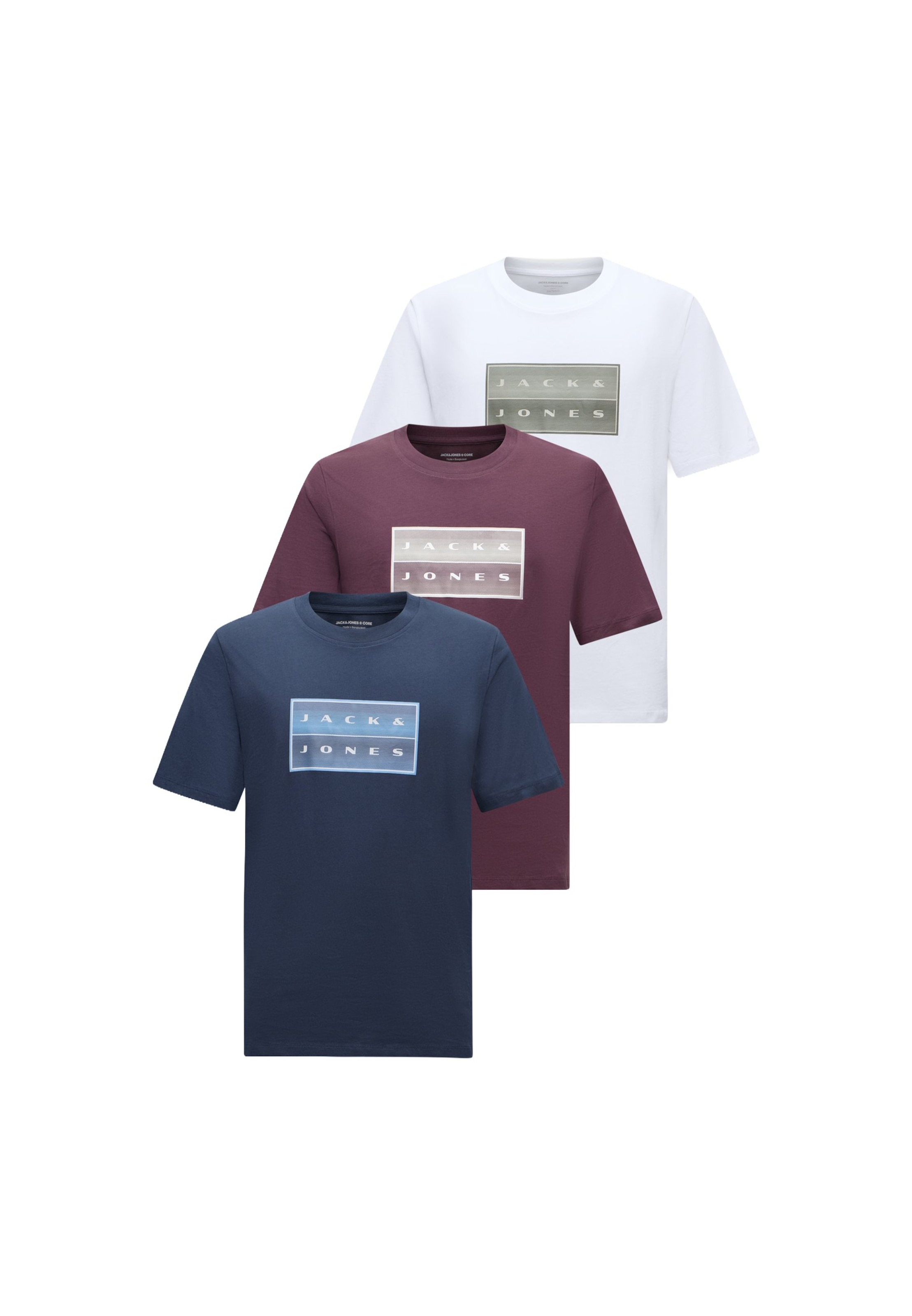 JACK & JONES Μπλουζάκι 'JCOFUSION' σε XS σε μπλε νύχτας / ζαφείρι / σοκολατί / λευκό, Άποψη προϊόντος