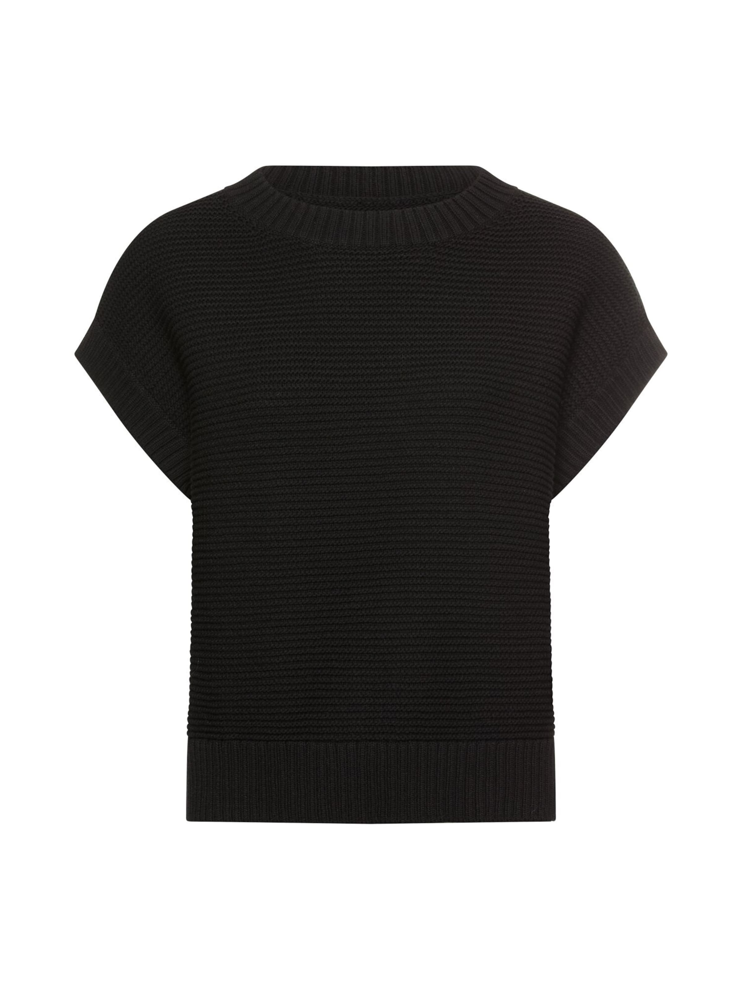 CAMEL ACTIVE Strickpullover aus Baumwollmix in Schwarz: Vorderseite