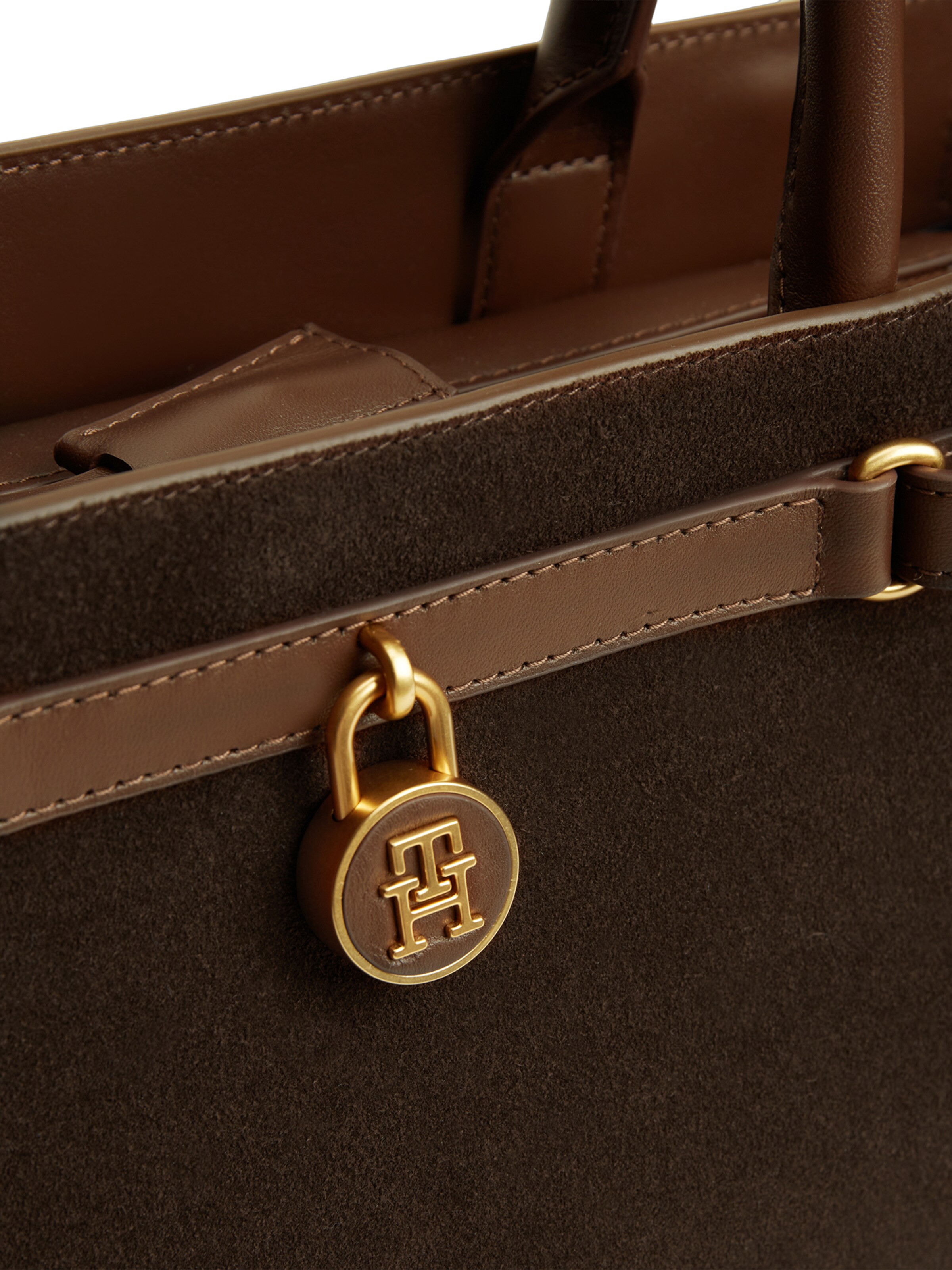 TOMMY HILFIGER Τσάντα χειρός 'TOTE SUEDE' σε καφέ