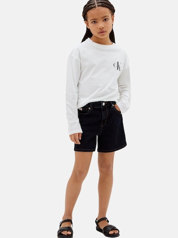 T-Shirt 'CALVIN KLEIN  JEANS kids SMALL CHEST MONOLOGO LS T-SHIRT T-SHIRT' Calvin Klein Kids en blanc
