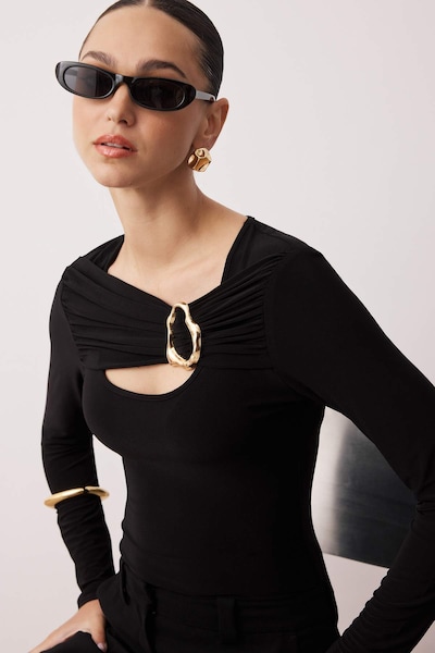 Trendyol Camisa em XS em preto, Vista do artigo