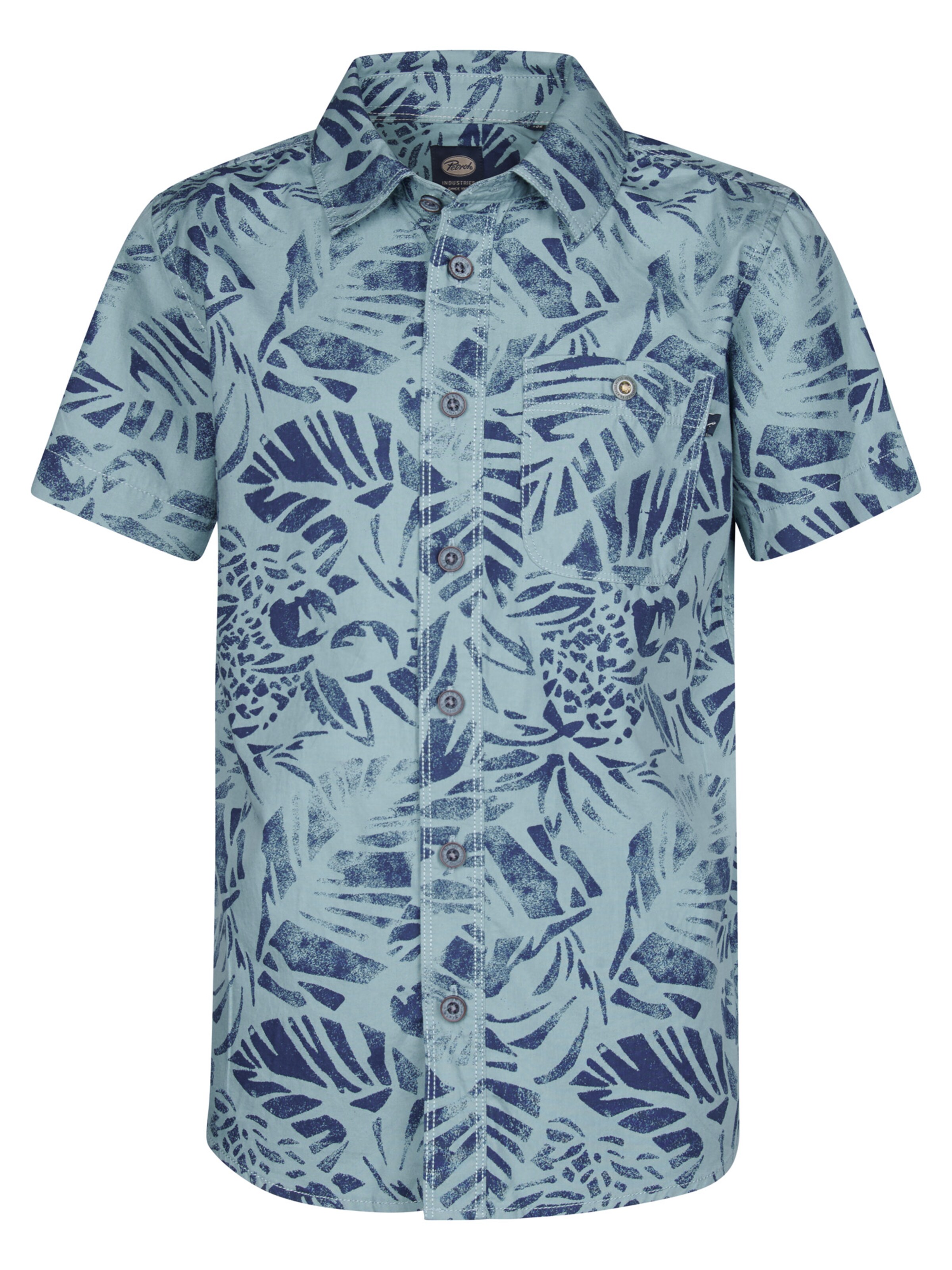 Petrol Industries Regular fit Overhemd 'Riverwalk' in Blauw: voorkant