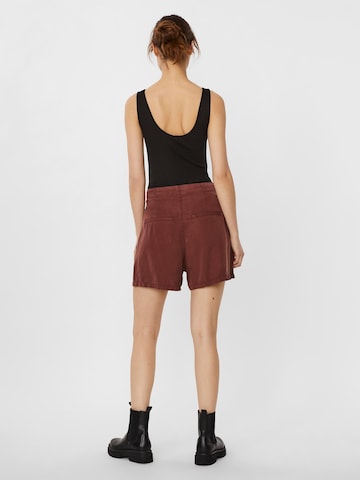 VERO MODA Regular Pleat-Front Pants 'Mia' in Brown