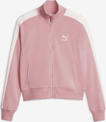 PUMA Sportsweatjacke 'Iconic T7' in Pink: predná strana