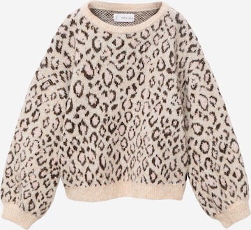 MANGO KIDS Neulepaita 'MEOWB' värissä beige: etupuoli