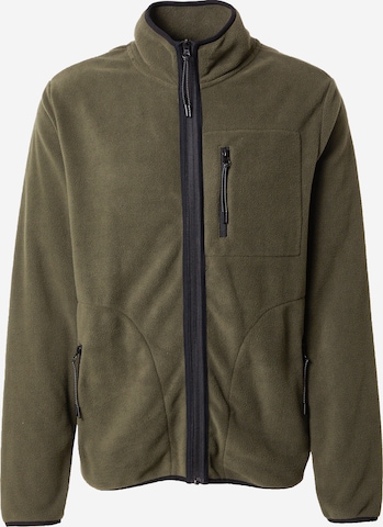 BLEND Fleece jas in Groen: voorkant