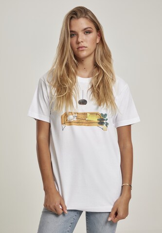 Merchcode T-shirt 'Sofa Cat' i vit: framsida