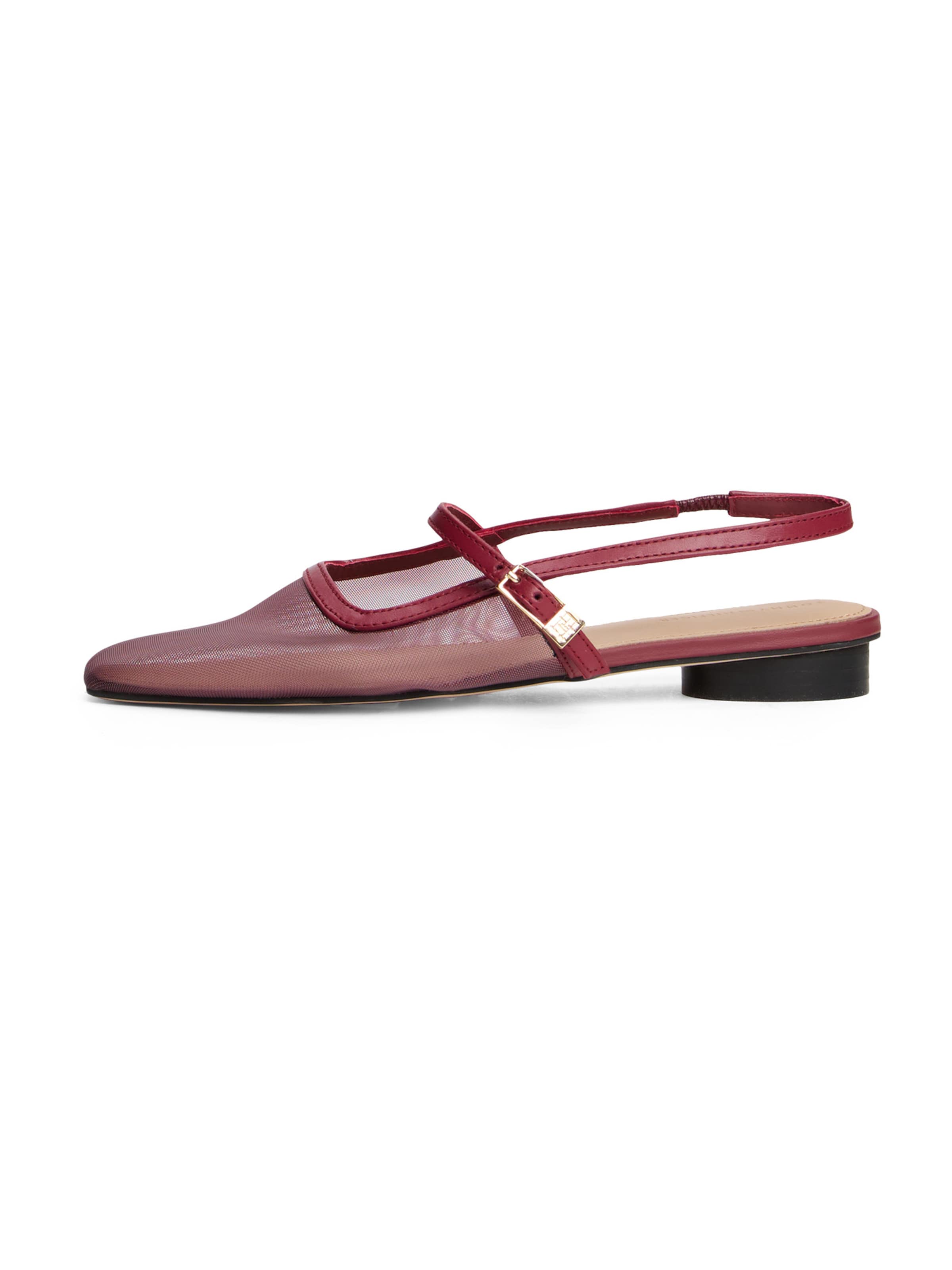 TOMMY HILFIGER Ballerina met riempjes in Rood: voorkant