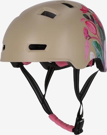 Crazy Safety Helmet 'Rampage Flower' in Beige: front