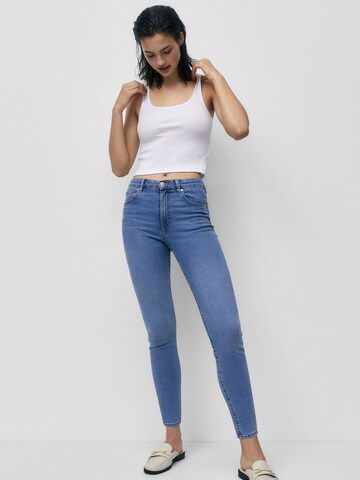 Pull&Bear Skinny Farmer - kék: elől