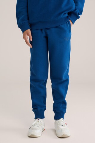WE Fashion Tapered Pants in Blue: front
