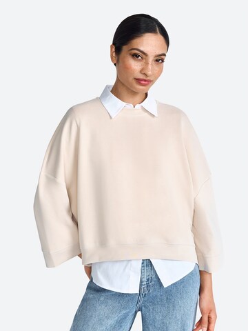 Sweat-shirt Rich & Royal en beige : devant