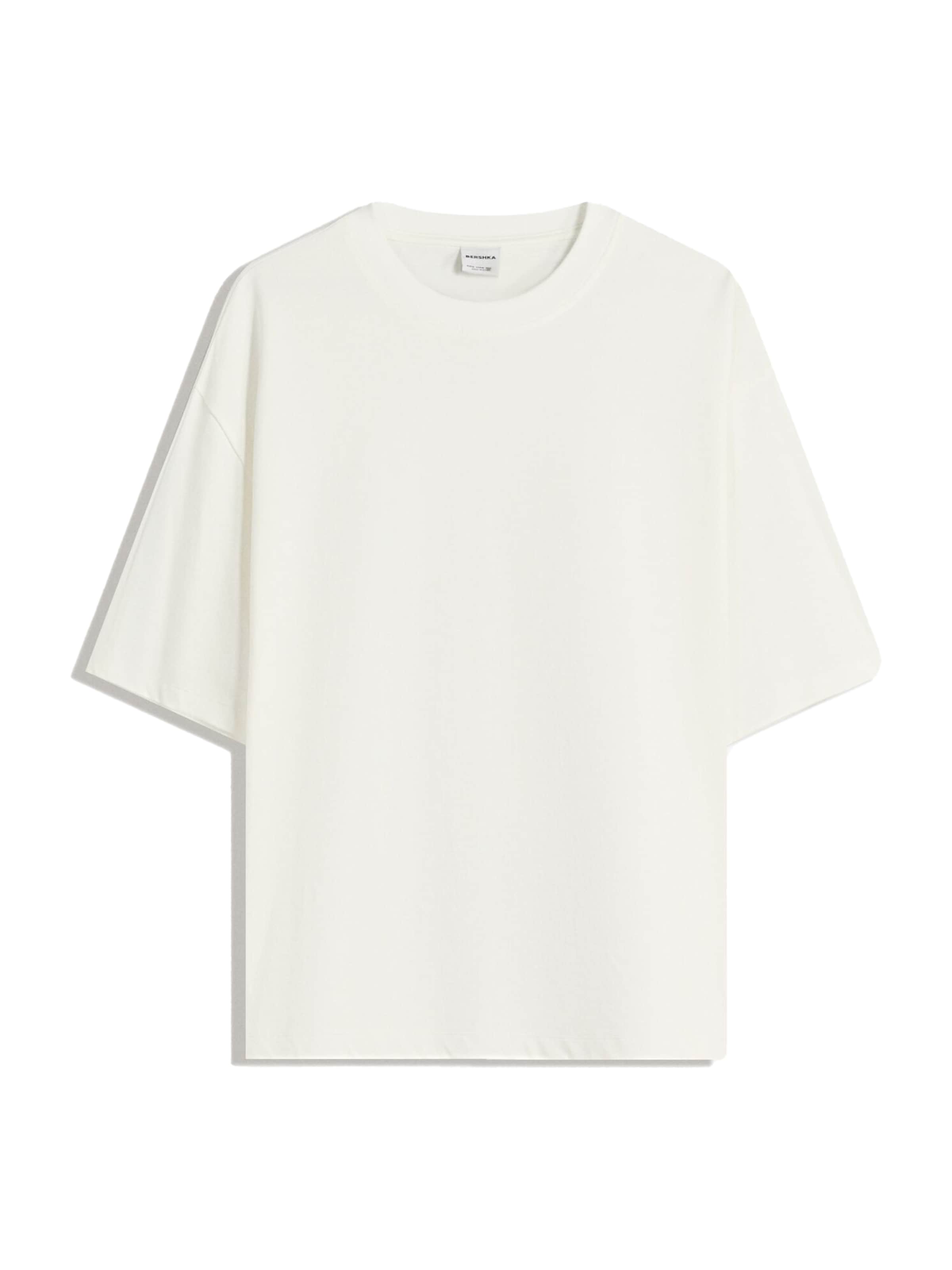 Tricou Bershka pe alb murdar, Vizualizare produs