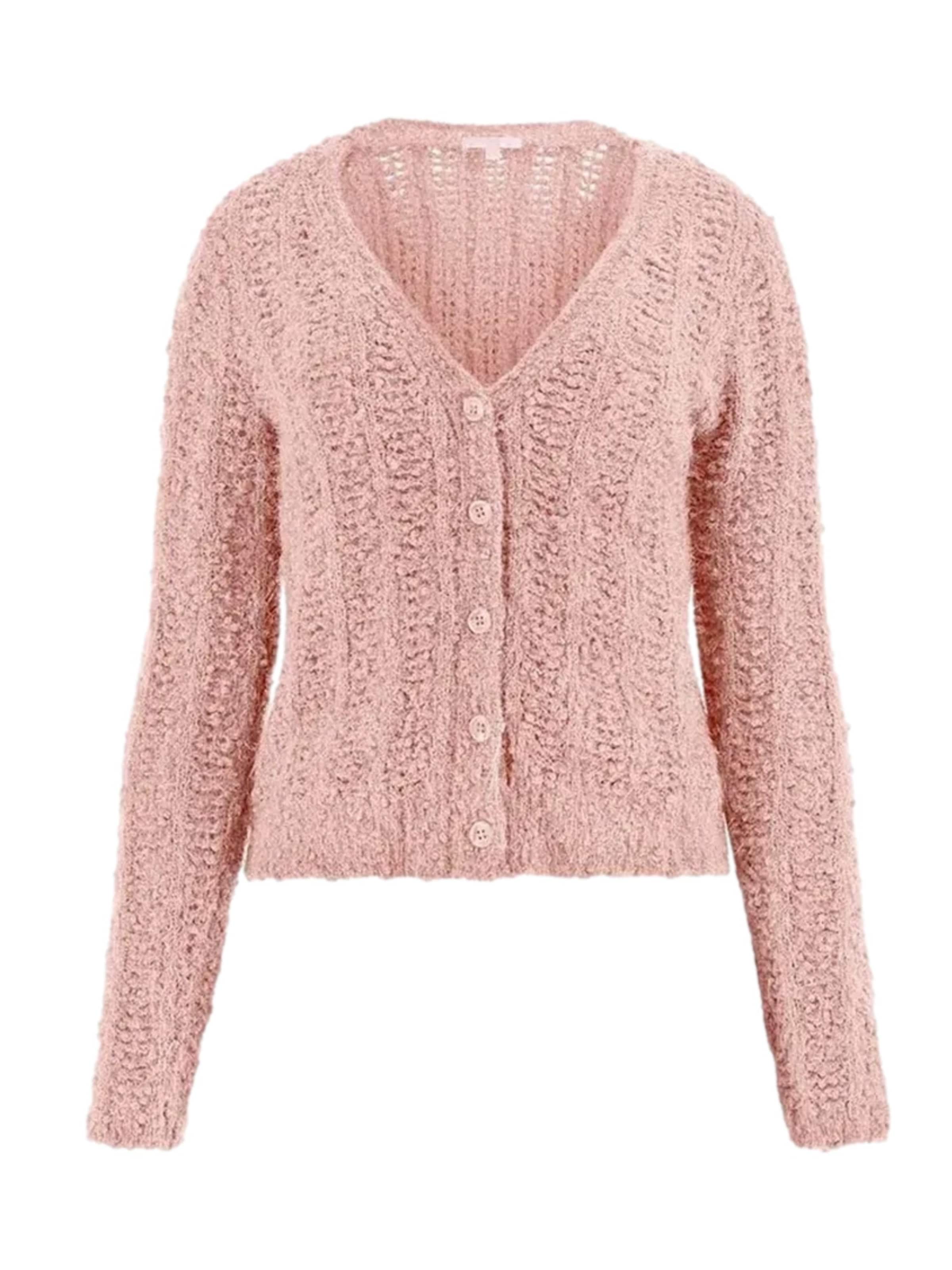 GUESS Gebreid vest 'Bea' in Roze: voorkant