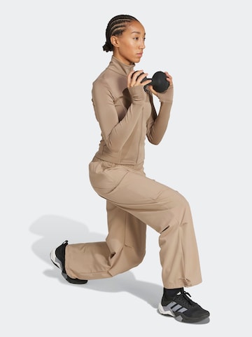 ADIDAS PERFORMANCE Wide Leg Sportsbukser 'Essentials' i brun: forside