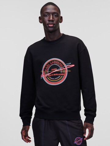 melns Karl Lagerfeld Sportisks džemperis 'Athleisure Logo': no priekšpuses