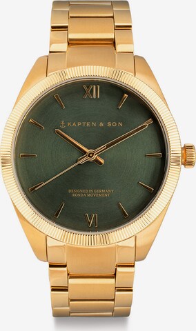 Kapten & Son Uhr 'Crush Gold Green Steel' in Gold: predná strana