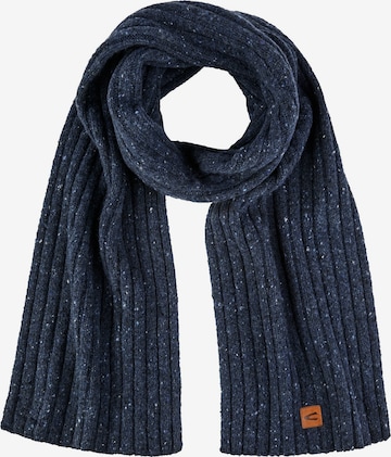 CAMEL ACTIVE Dicker Strickschal aus einem Wollmix in Blau: Vorderseite
