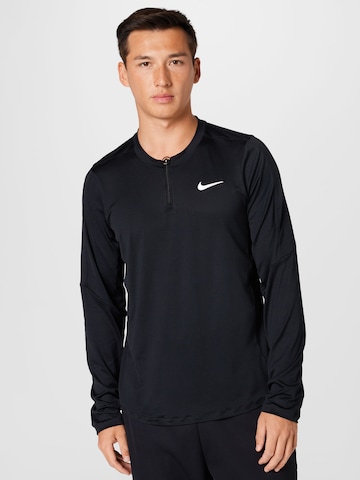 NIKE - Camisa funcionais 'Court Advantage' em preto: frente