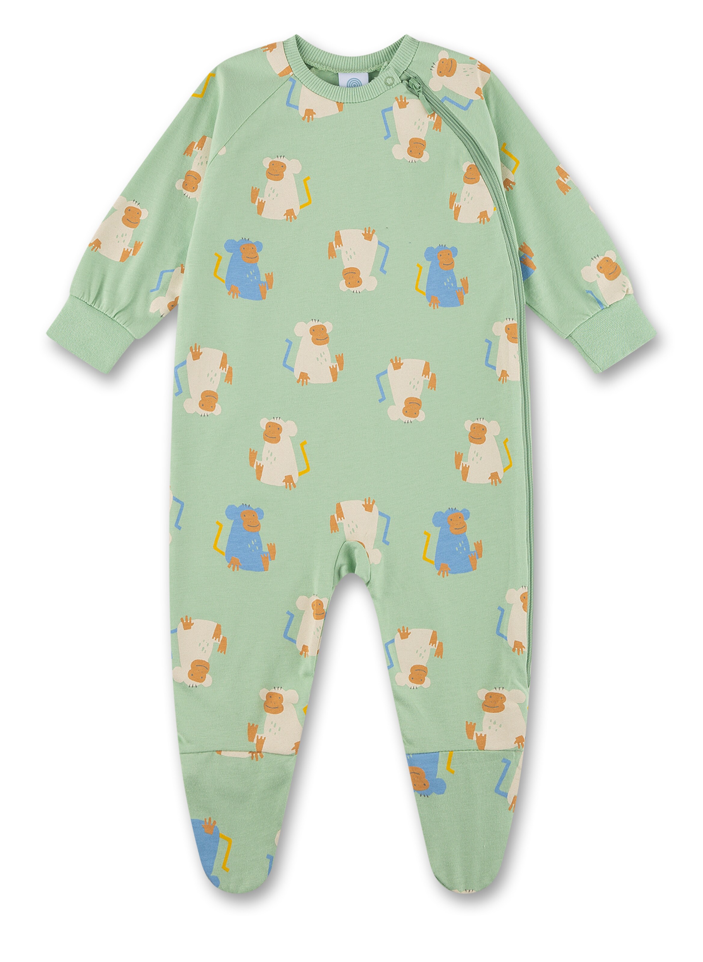 Tutina / body per bambino 'Affe' di Sanetta in verde: frontale